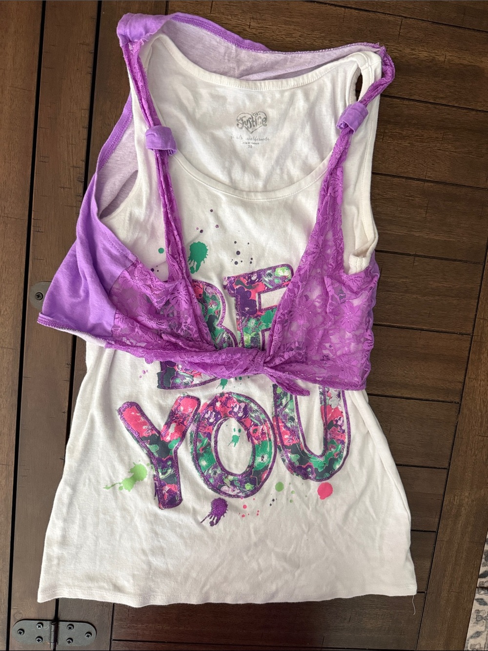 Justice Purple Lace Bralette - Bright Purple Overlay